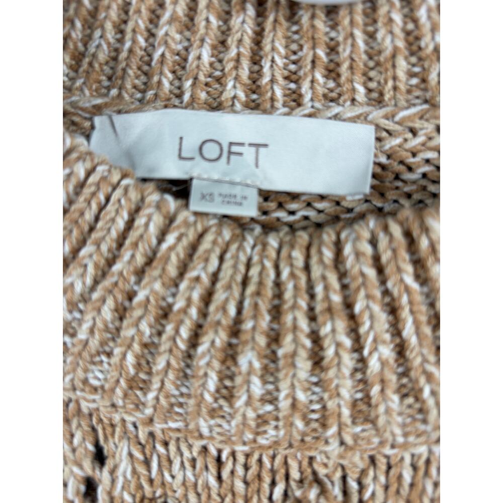 LOFT Bobble Pointelle Drop Shoulder Sweater – Camel – Size XS - Picture 7 of 8